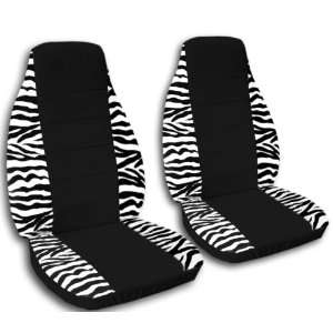  2 White Zebra frame seat covers with a Black center for a 