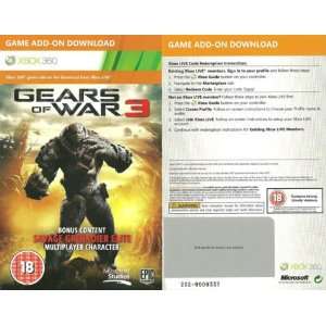  Gears of War 3 Savage Grenadier Elite DLC Card Code 