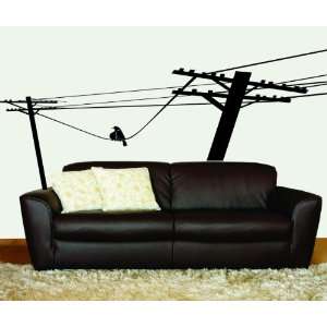  Bird Wall decals _ Bird on a telephone wire (funny)