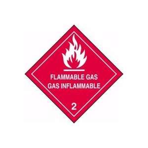 Standard DOT Labels FLAMMABLE GAS / GAS INFLAMMABLE (W/GRAPHIC) 4 x 4 