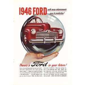  1946 Ad Ford Motor Company V 8 Original Antique Car Ad 