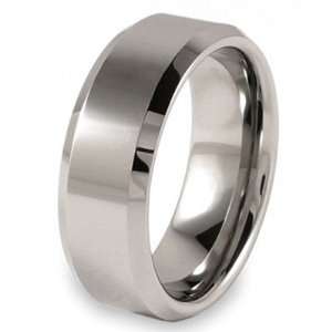  Ashleys Jewelry 8mm Beveled Comfort Fit Band with a High 