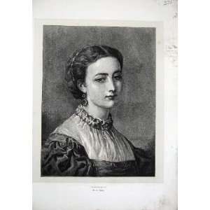    1872 Antique Portrait Fine Art Beautiful Lady Woman