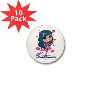  Mini Button (10 Pack) High Maintenance Girl with Kisses 