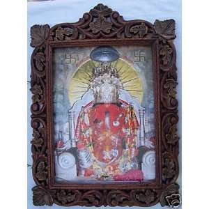  Moti Doongari Ganesha Poster Painting in Wood Frame 