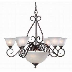  Sicilian Bowl Chandelier Rust Finish