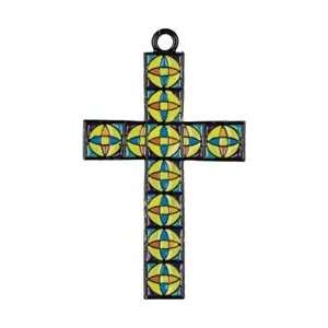 Cousin Beads Cross Culture Metal Accent 1/Pkg Black Stained Glass 