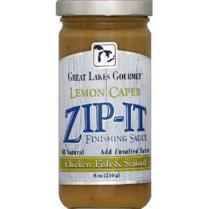 Zip It Lemon Caper Pepper Finishing Sauce 8.0 OZ (Pack 0f 6)