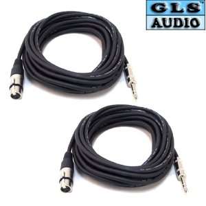 Patch Cable Cords   XLR Female To 1/4 TRS Black Cables   25 Balanced 
