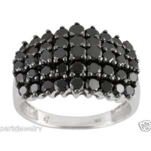   Carat Genuine Black Diamond 10k Solid White Gold Pyramid Design Ring