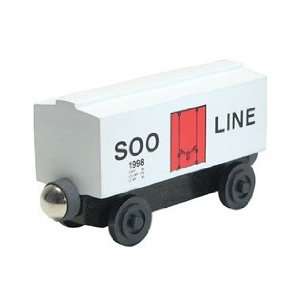     Soo Line White Box Car Wooden Train   100213 Boxcar Toys & Games