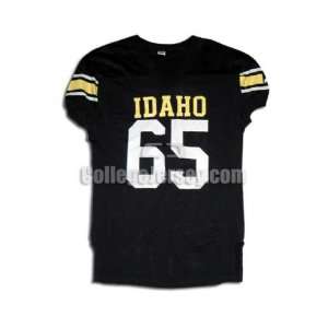  Black No. 65 Game Used Idaho Russell Football Jersey 