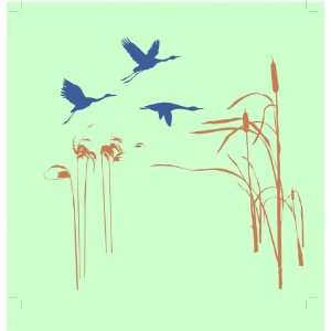  Removable Wall Decal  Ducks Flying over Pond