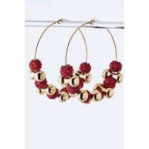  Basketball Wives / POParrazi Gold Tone Hoop Earrings ~ Red 