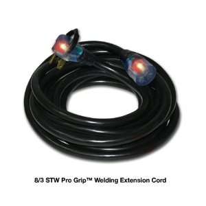 25 Foot 8 Gauge STW Pro Grip 50A Welding Extension Cord for Portable 