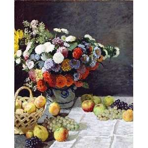   Life with Flowers and Fruit  Art Reproduction Oil