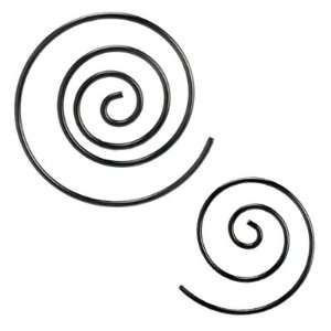   PVD Black Coated Spiral Taper   14g (1.6mm)   Sold as a Pair Jewelry