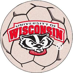   Fanmats Wisconsin Badgers Soccer Ball Shaped Mats