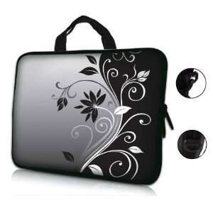  17 17.3 Gray Black Swirl Design Laptop Sleeve with 
