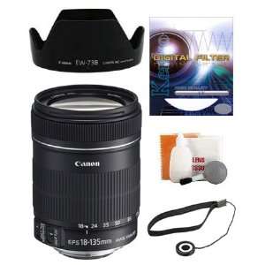  Canon EF S 18 135mm f/3.5 5.6 IS Zoom Lens + Genuine Canon 