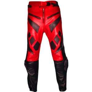  NEW MOTORCYCLE BIKE RIDING LEATHER PANTS PANT RED 30 