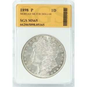  1898 P MS65 Morgan Silver Dollar Graded by SGS Everything 