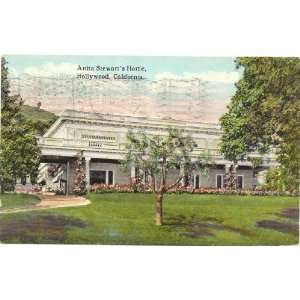  1920s Vintage Postcard Home of Silent Film Star Anita 