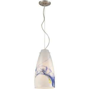 Lite Source LS 19721 Rangsey Pendant Lite, Mixed Blue with White Glass 