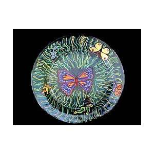 Butterfly Meadow Design   Hand Painted   Snack/Cake Plate   7 inch 
