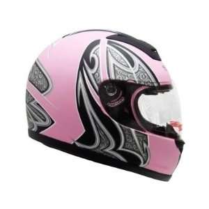  Tms Matte Pink Motorcycle Full Face Street Helmet Scooter 