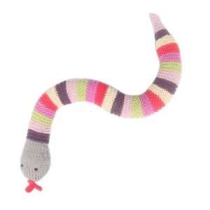  Pebble Baby Rattle   Snake Knitted in Pink & Purple Toys 