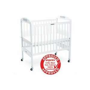  Angeles Compact Adjustable White Hardwood Crib with Clear 