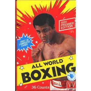  1991 All World Boxing Trading Card Wax Box Sports 