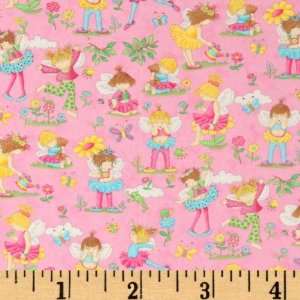  44 Wide Moda Girlie Girl Flannel Pixies Pink Fabric By 