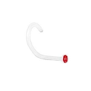   Micro Nose Screw Ring 1mm Red Gem 20G FREE Nose Ring Backing Jewelry