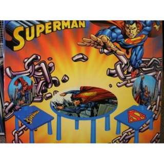  Superman Table and Chair kids furniture set   3 Piece