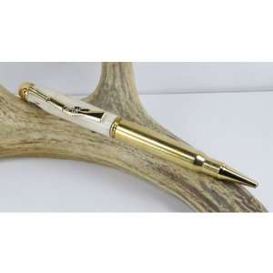  Deer Antler 30 06 Rifle Cartridge Pen With a Gold Finish 