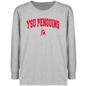 Youngstown State Penguins Youth Ash Logo Arch T shirt      
