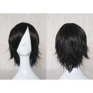  A1 MAX   Anime Costume Party Cosplay Short Curly Wig Black 