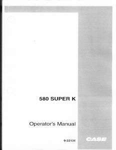 Case 580 SUPER K Backhoe Operators Manual Australia SK  