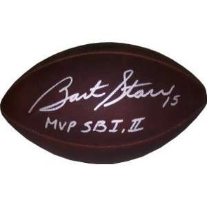 Autographed Bart Starr Ball   Duke TB MVP SB I II   Autographed 