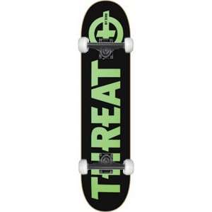  Threat Standard Complete Skateboard   8.25 Black/Green w 