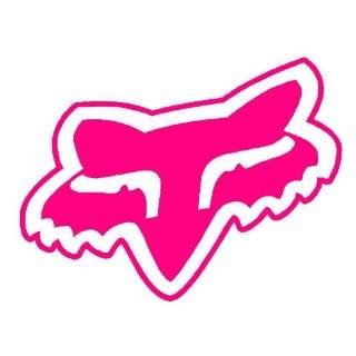 Fox Face Decal Sticker Racing for Cars and Walls 5 Inch Hot Pink