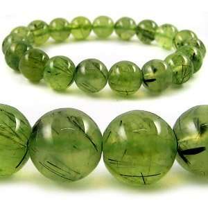  Round Green Garnet Crystal Beads Bracelet 
