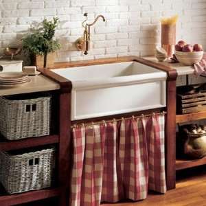  Luberon Fireclay Apron Front Farm House Sink with Drain 
