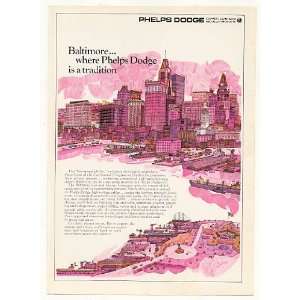  1969 Baltimore Lee Albertson art Phelps Dodge Print Ad 