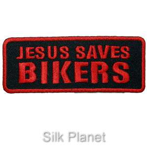 Jesus Saves Bikers Chopper Punk DIY Iron On Patch Sew  