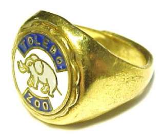 Toledo Zoo, Ohio ~ Vintage Adjustable Brass Ring  