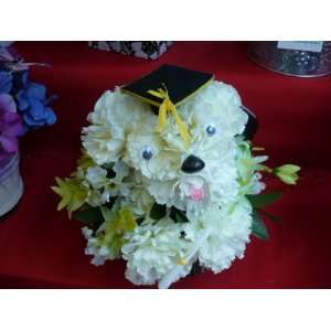    Silk Cream Carnations Centerpiece Puppie Prom