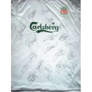  Liverpool FC Team Signed / Team Autographed Soccer Jersey 